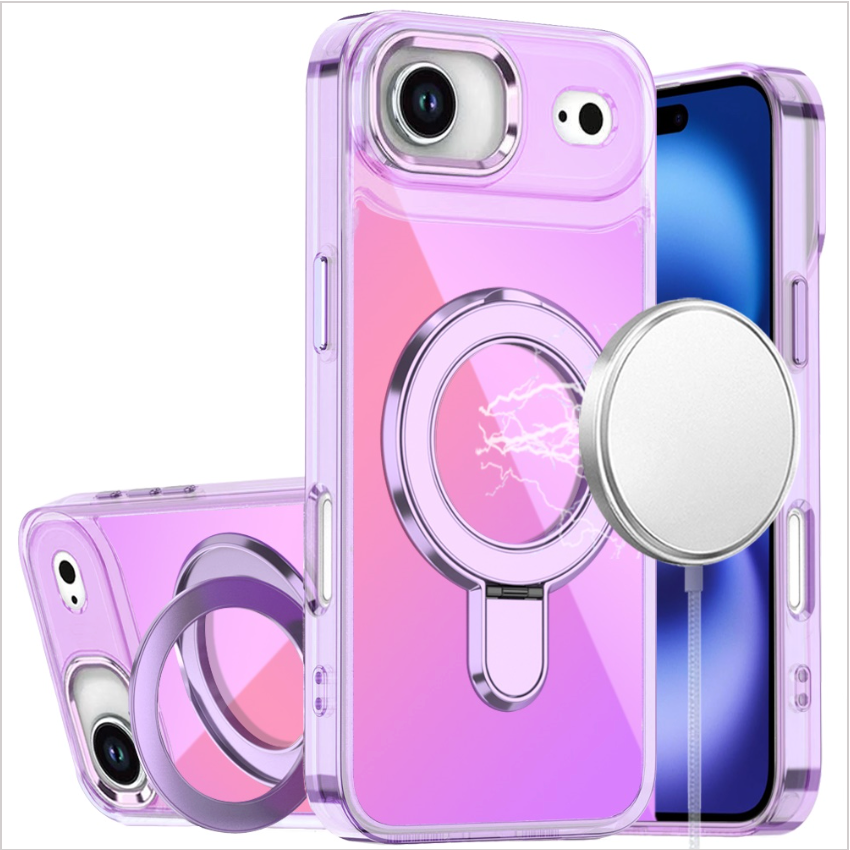 iPhone 17 Air CHROME HQ Rotational Magnetic Ring Hybrid - Light Purple