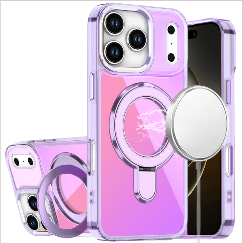 iPhone 17 Pro CHROME HQ Rotational Magnetic Ring Hybrid - Light Purple