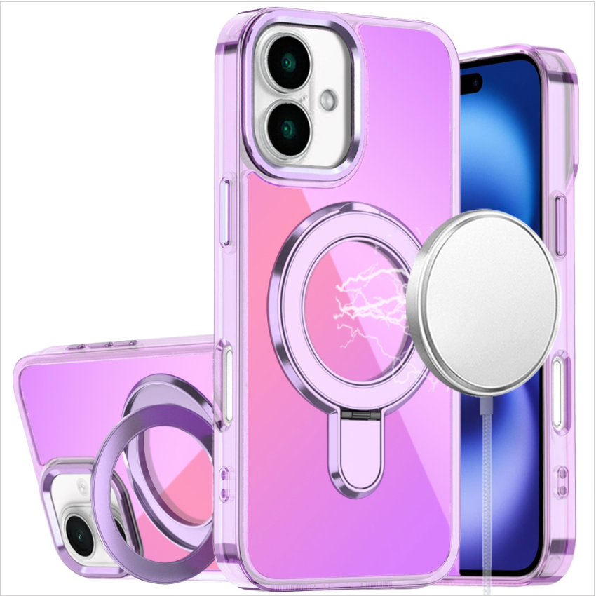iPhone 17 CHROME HQ Rotational Magnetic Ring Hybrid - Light Purple