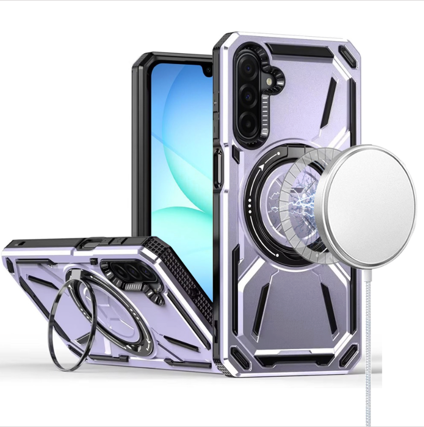Loop Hybrid with [Magnetic Ring Circle] 360 degrees Rotational Kickstand Case Cover - Light Purple
