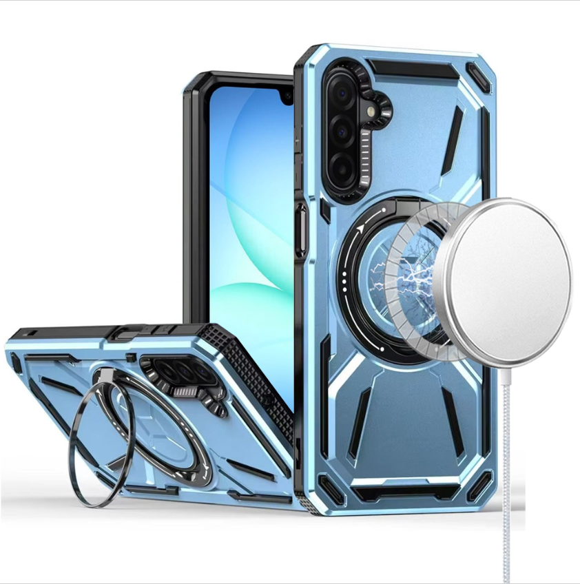 Loop Hybrid with [Magnetic Ring Circle] 360 degrees Rotational Kickstand Case Cover - Light Blue