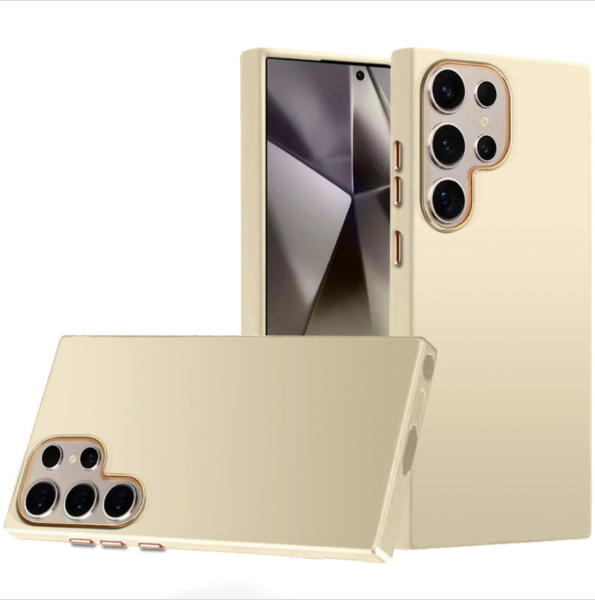 Classy Slick Chromed Around Hybrid Case Cover - White