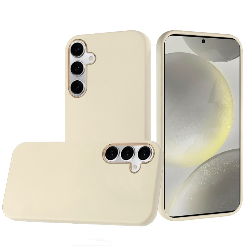 Classy Slick Chromed Around Hybrid Case Cover - White