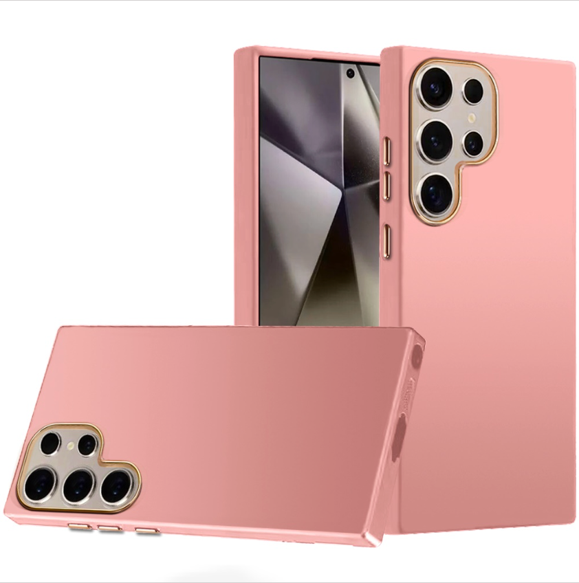 Classy Slick Chromed Around Hybrid Case Cover - Light Pink