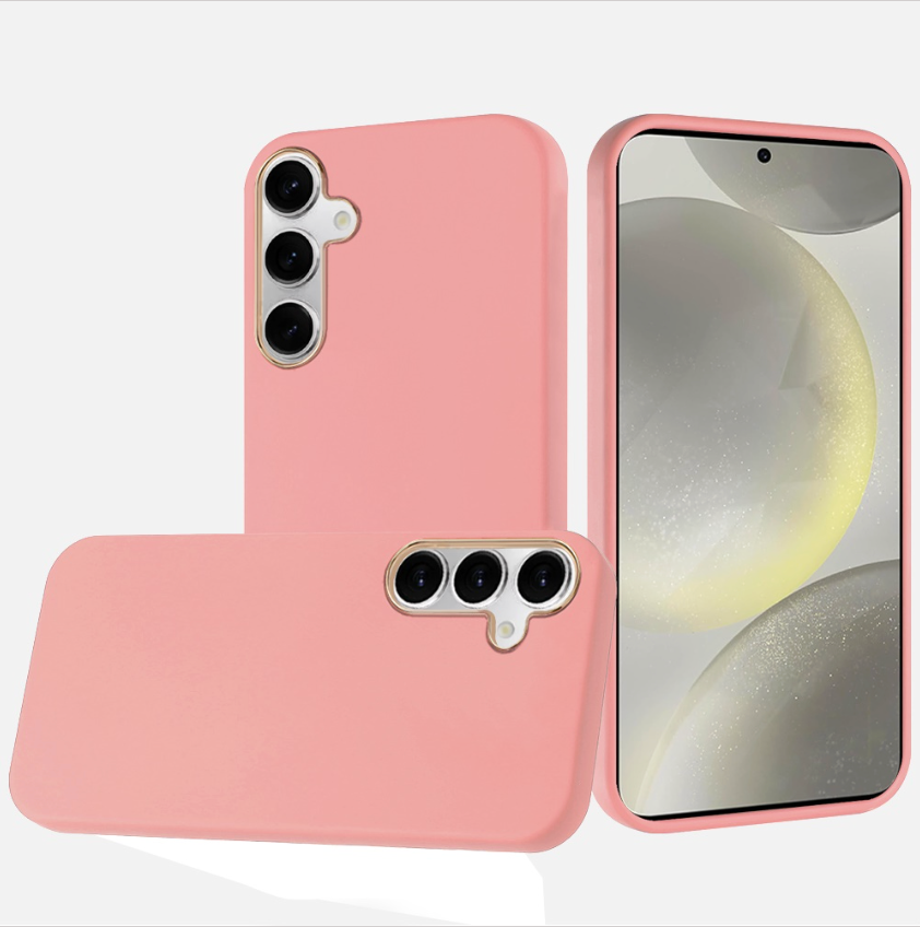 Classy Slick Chromed Around Hybrid Case Cover - Light Pink