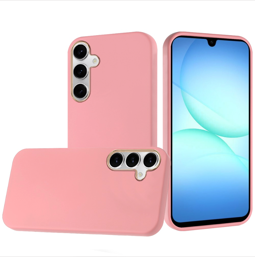 Classy Slick Chromed Around Hybrid Case Cover - Light Pink