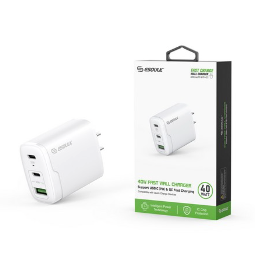 Esoulk 40W Dual PD+QC Fast Wall Charger